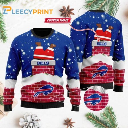 Personalized-Buffalo-Bills-Funny-Santa-Claus-In-The-Chimney-Ugly-Christmas-Sweater-1