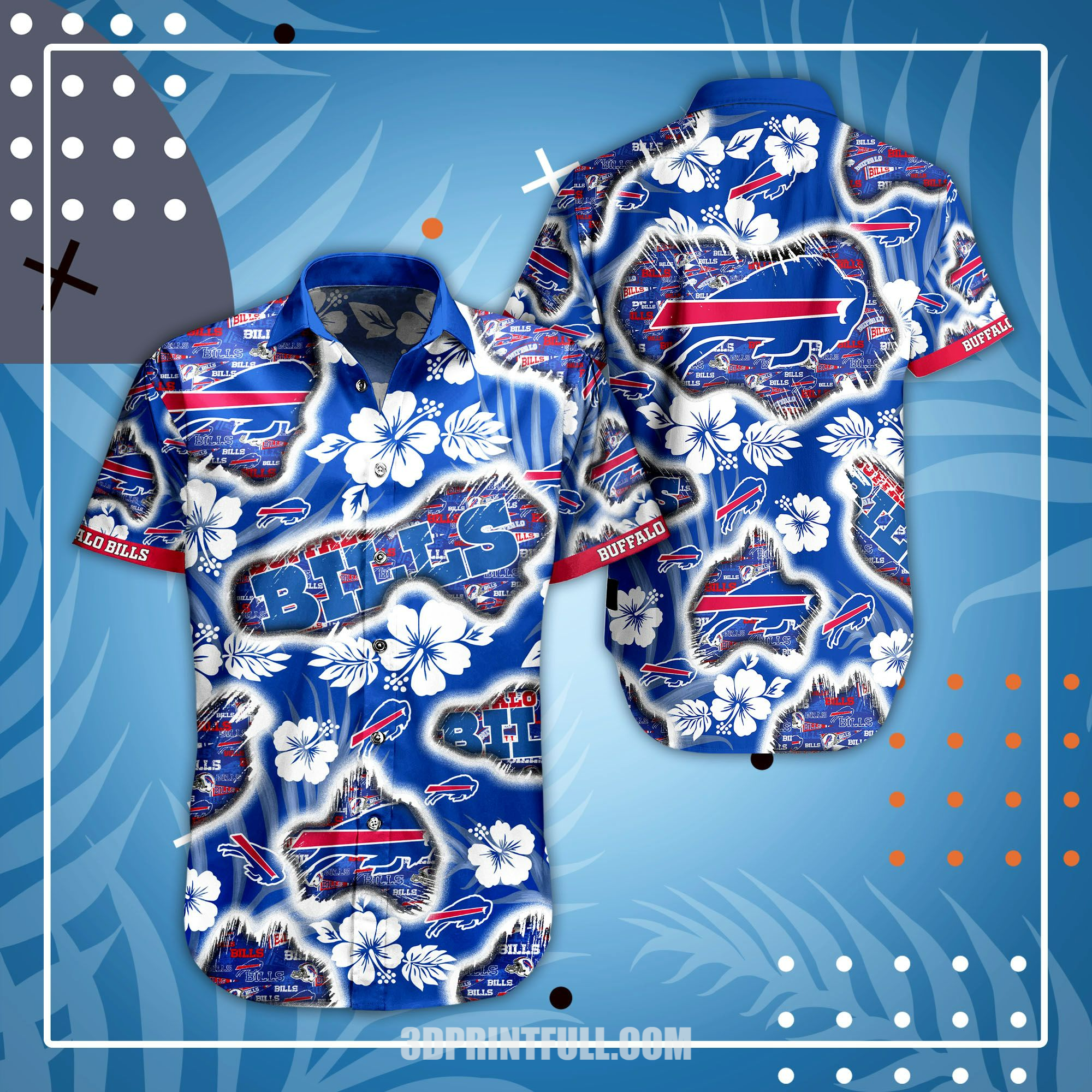 Unleash-Your-Team-Spirit-with-Buffalo-Bills-Hawaiian-Shirt-N33-Tropical-Flower-with-Cat