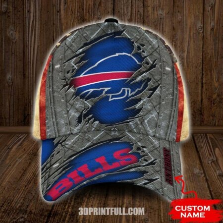 Buffalo-Bills-3D-Cap-NFL-american-flag-Custom-Name-Cap