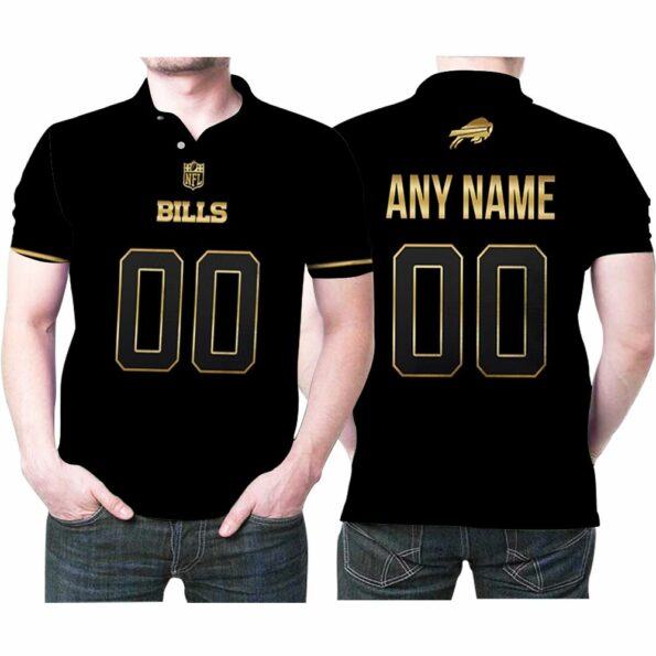 Buffalo-Bills-Matt-Milano-58-Nfl-black-100th-Season-Golden-Edition-polo-shirt