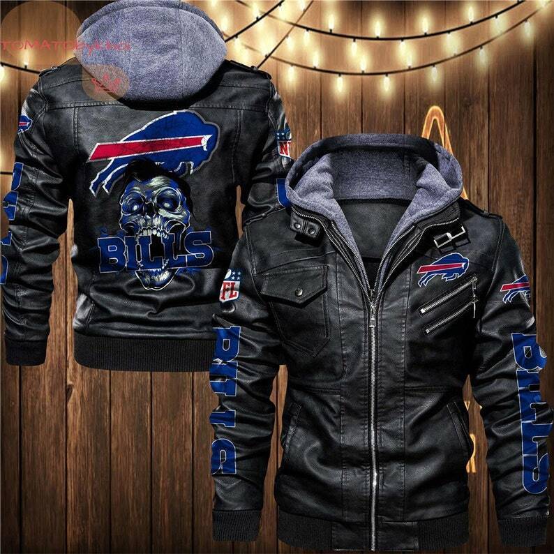 Buffalo-Bills-Vintage-Leather-Jacket-horror-zombie-Hooded-Coat-Winter-Outwear-Gifts