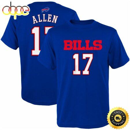 Josh-Allen-Buffalo-Bills-Youth-Mainliner-Player-Name-Number-Royal-T-shirt
