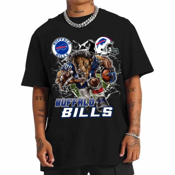 Mascot-Breaking-Through-Wall-Buffalo-Bills-T-Shirt