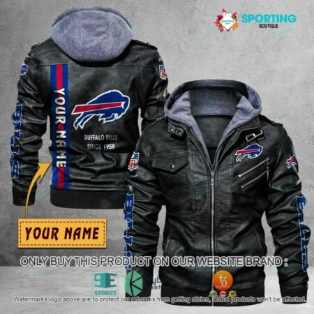 NEW-NFL-Buffalo-Bills-Since-1959-Custom-Name-hoodie-mens-Leather-Jacket