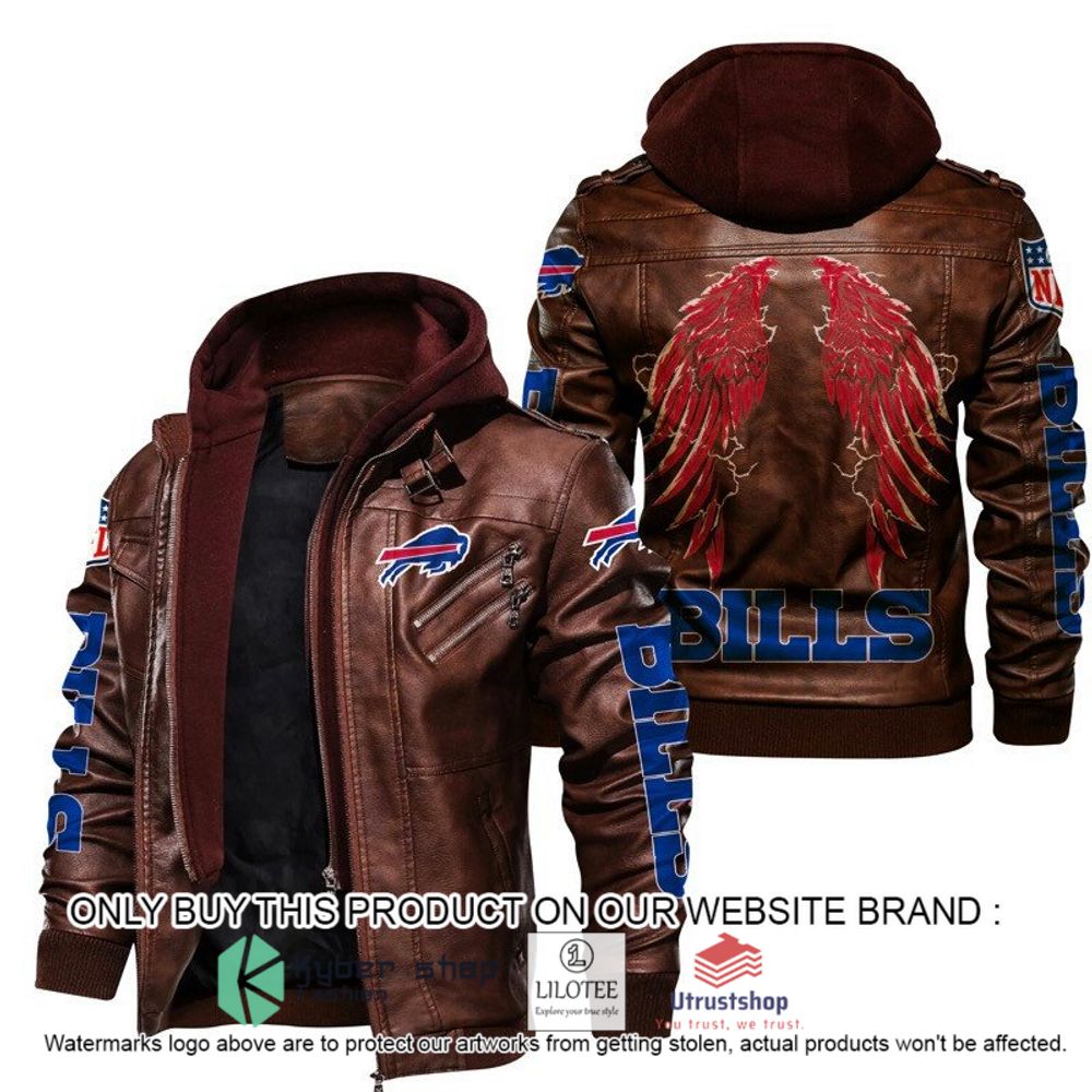NFL-Buffalo-Bills-Wings-hoodie-mens-Leather-Jacket