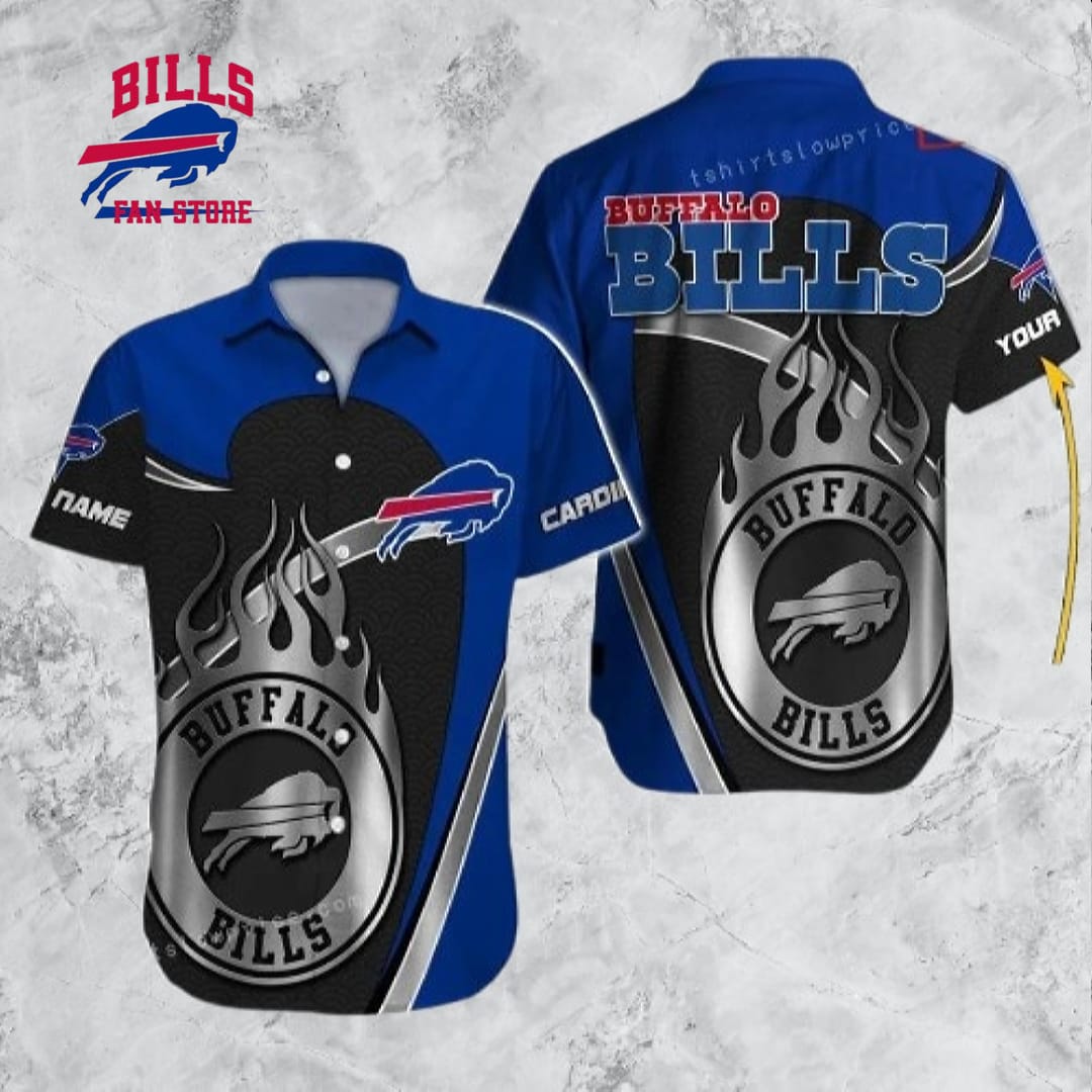 Buffalo Bills Hawaiian Shirt NFL Football Custom Name Aloha Hawaiian Shirt For Mens Womens