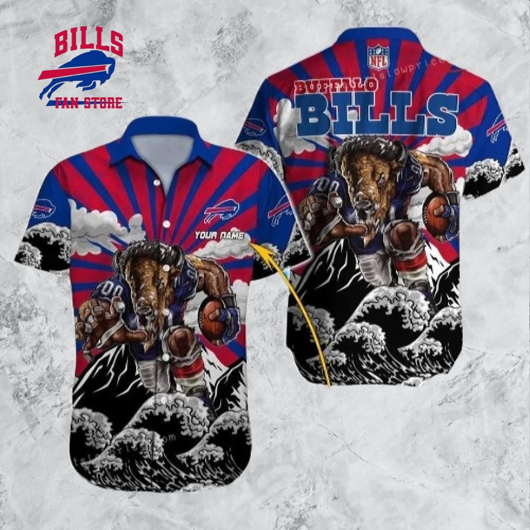 Buffalo Bills Hawaiian Shirt NFL Football Custom Name Cheap Button Up Hawaiian Shirt