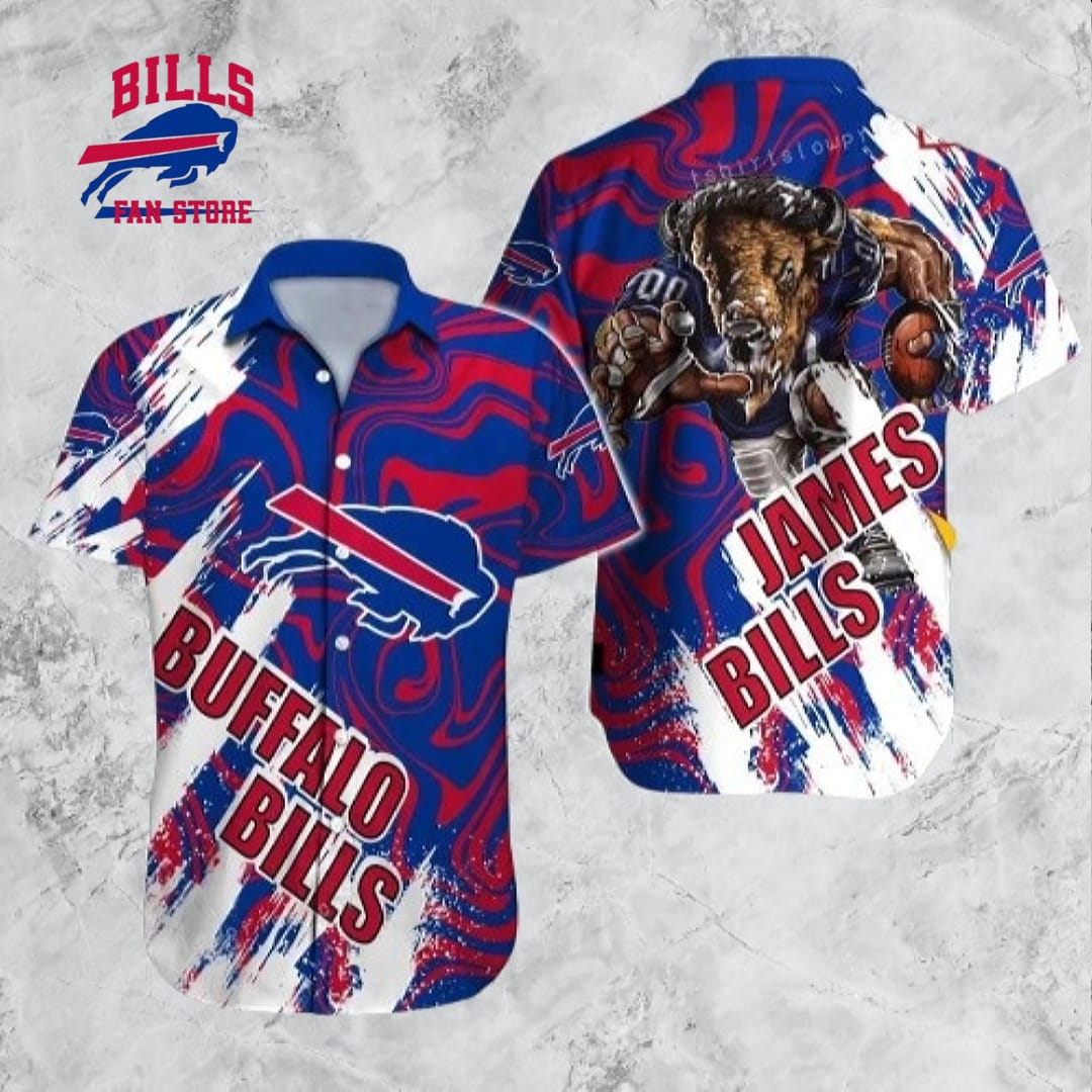 Buffalo Bills Hawaiian Shirt NFL Football Print Custom Name Cheap Hawaiian Shirt For Mens Womens