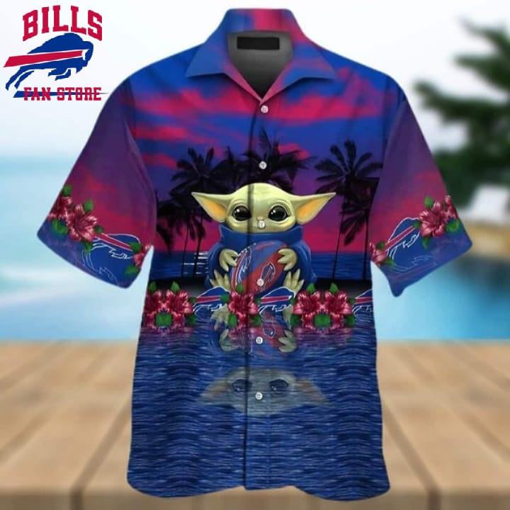 Baby Yoda Star Wars Loves Buffalo Bills Hawaiian Shirt, NFL Hawaiian Shirt
