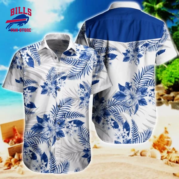 Buffalo Bills Blue Tropical Floral Hawaiian Shirt