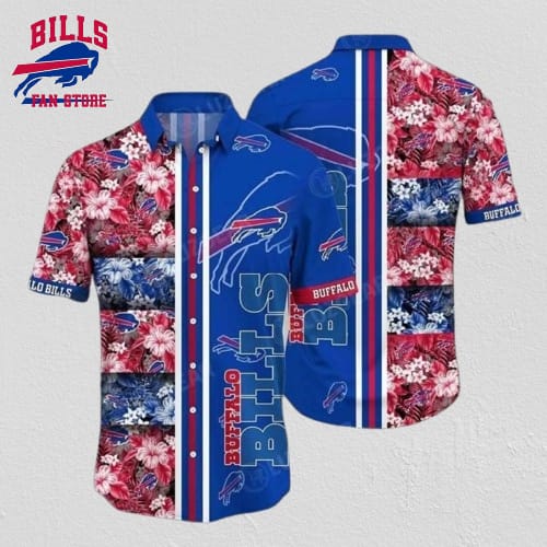 Buffalo Bills Floral Stripe Hawaiian Shirt