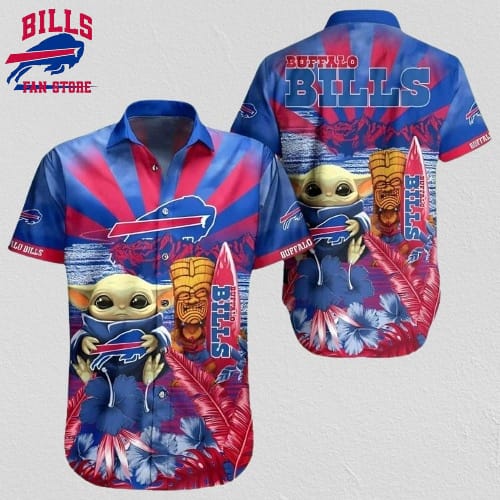 Buffalo Bills Hawaiian Shirt Baby Yoda Star Wars Beach Gift For Friend