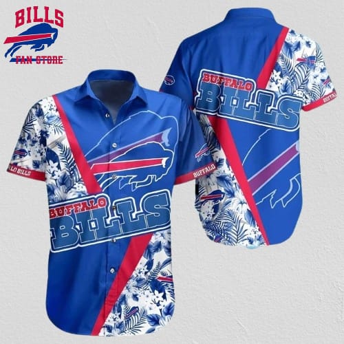 Buffalo Bills Hawaiian Shirt Blue Tropical Flowers Summer Beach Gift