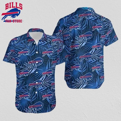 Buffalo Bills Hawaiian Shirt Blue Tropical Leaves All Over Print