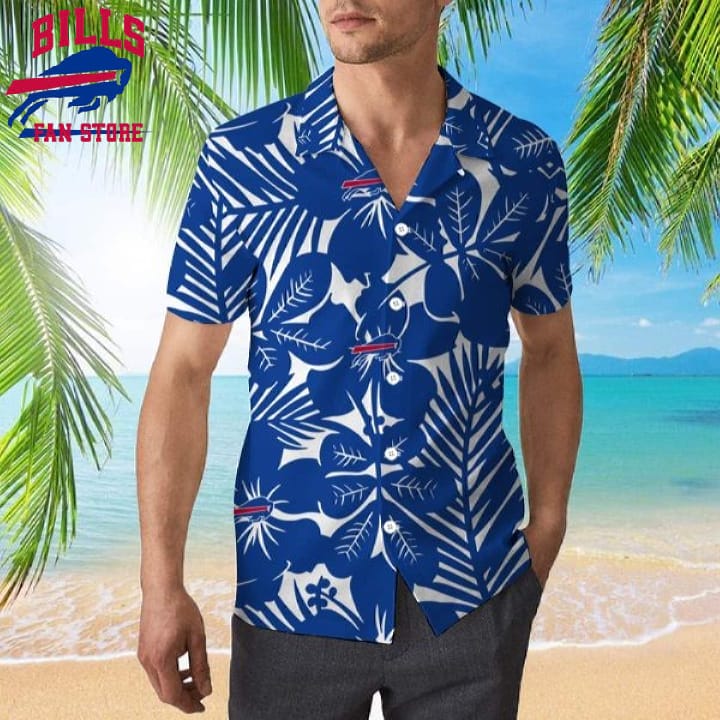 Buffalo Bills Hawaiian Shirt Flower Pattern Beach Gift For Friend, NFL Hawaiian Shirt