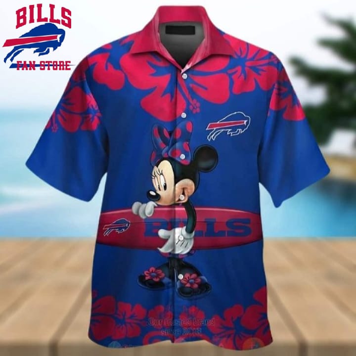 Buffalo Bills Hawaiian Shirt Minnie Mouse Gift For Disney Lovers, NFL Hawaiian Shirt