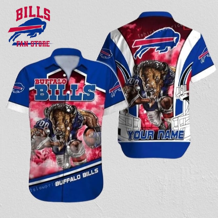 Buffalo Bills Hawaiian Shirt NFL Football 3D Print Custom Name Hawaiian Shirt Cheap