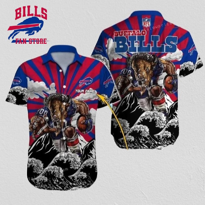 Buffalo Bills Hawaiian Shirt NFL Football Custom Name Cheap Button Up Hawaiian Shirt