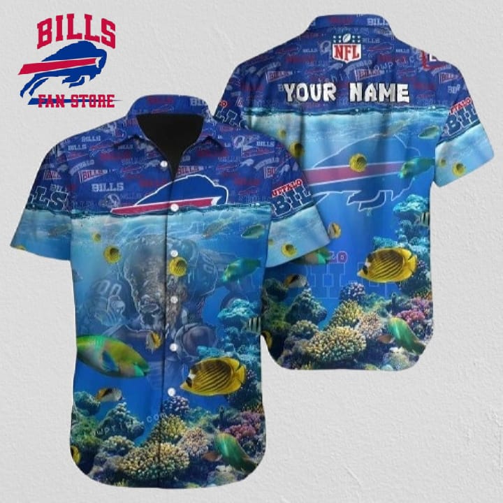 Buffalo Bills Hawaiian Shirt NFL Football Custom Name Hawaiian Shirt Outfit