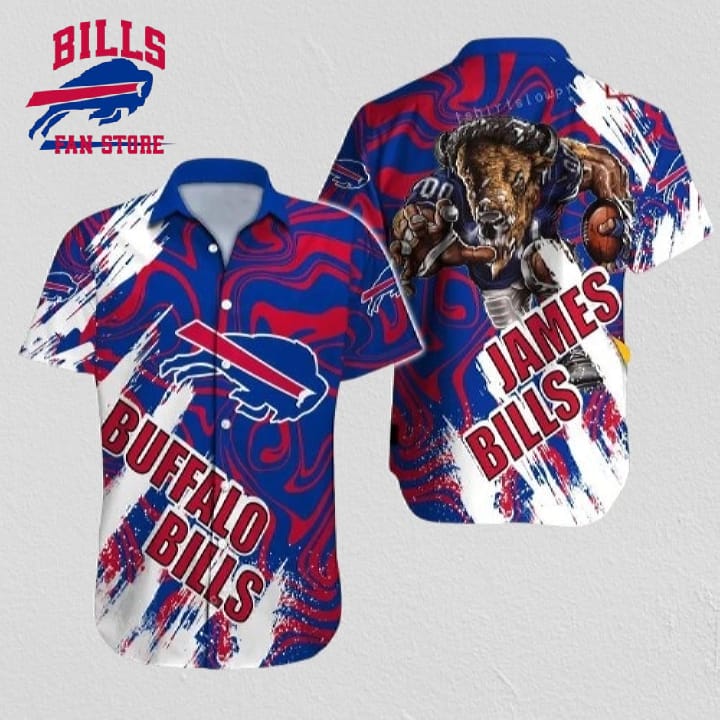 Buffalo Bills Hawaiian Shirt NFL Football Print Custom Name Cheap Hawaiian Shirt For Mens Womens