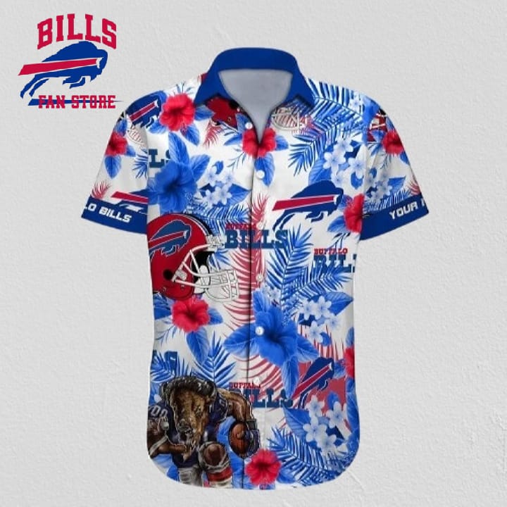 Buffalo Bills Hawaiian Shirt NFL Football Print Custom Name Hawaiian Shirt For Men And Women