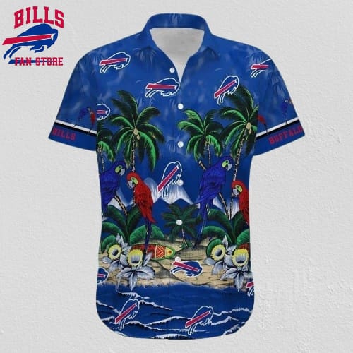 Buffalo Bills Hawaiian Shirt Parrot Pattern Beach Lovers Gift