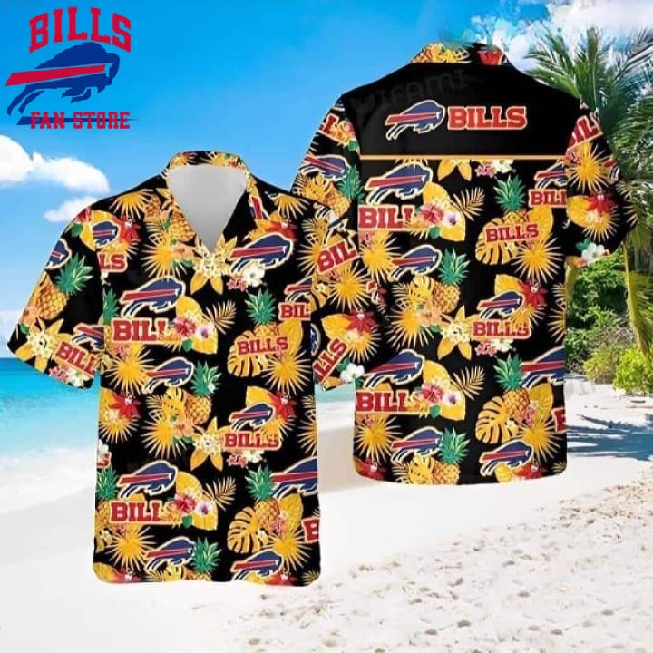 Buffalo Bills Hawaiian Shirt Pineapple Pattern Best Beach Gift, NFL Hawaiian Shirt