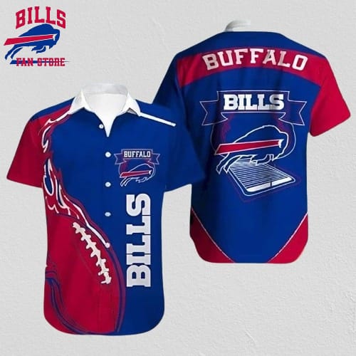 Buffalo Bills Hawaiian Shirt Red Blue Fire Rugby