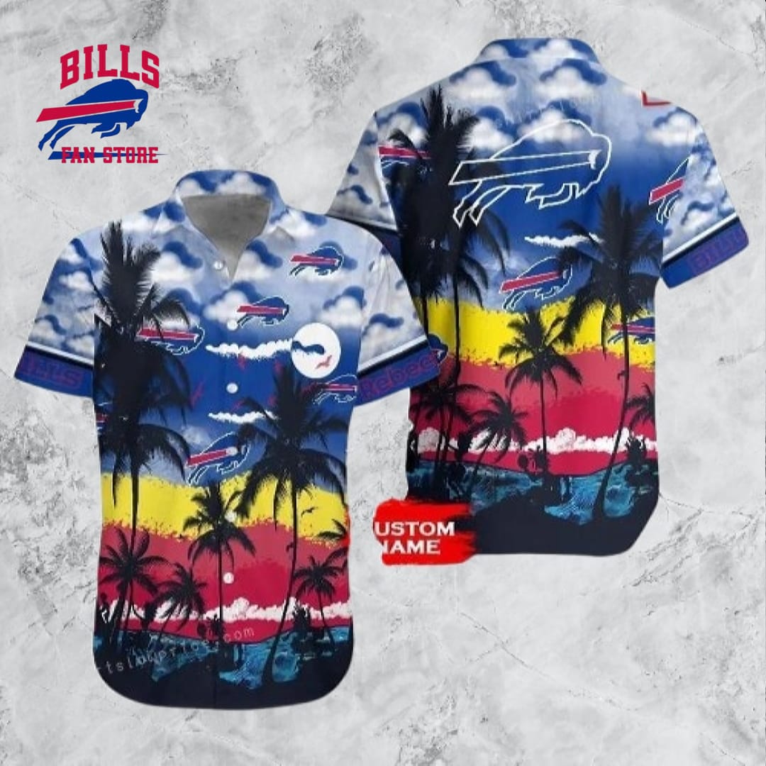 Buffalo Bills NFL Custom Name Button Up Hawaiian Shirt