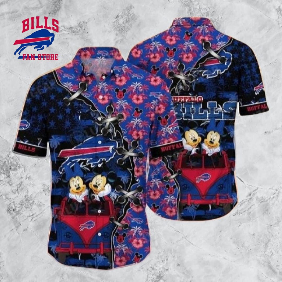 Mickey Graphic Buffalo Bills Hawaiian Shirt Vibrant NFL Aloha Attire