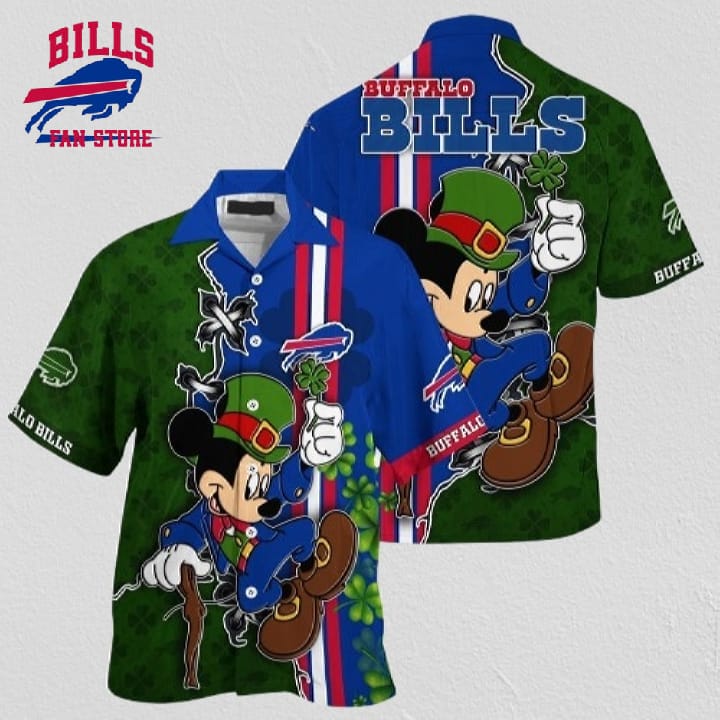 NFL Buffal Bills Hawaiian Shirt Mickey Mouse Saint Patricks DayHawaii Shirt