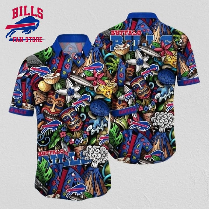 NFL Buffalo Bills Hawai Shirt Flower Tiki Me Off Aloha Shirt