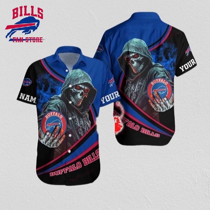 NFL Buffalo Bills Hawaiian Shirt Halloween Skull Tropical Team Spirit