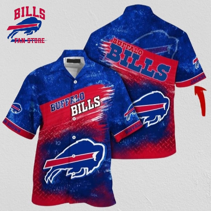 NFL Buffalo Bills Hawaiian Shirt Metal Pattern Aloha Shirt