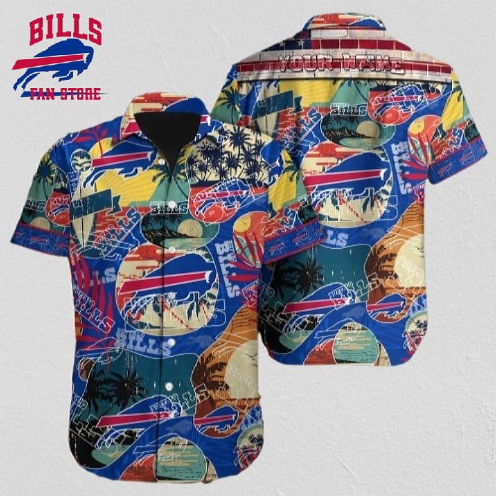 NFL Buffalo Bills Retro Hawaiian Shirt Special Vintage Style Hawaiian Button Shirt