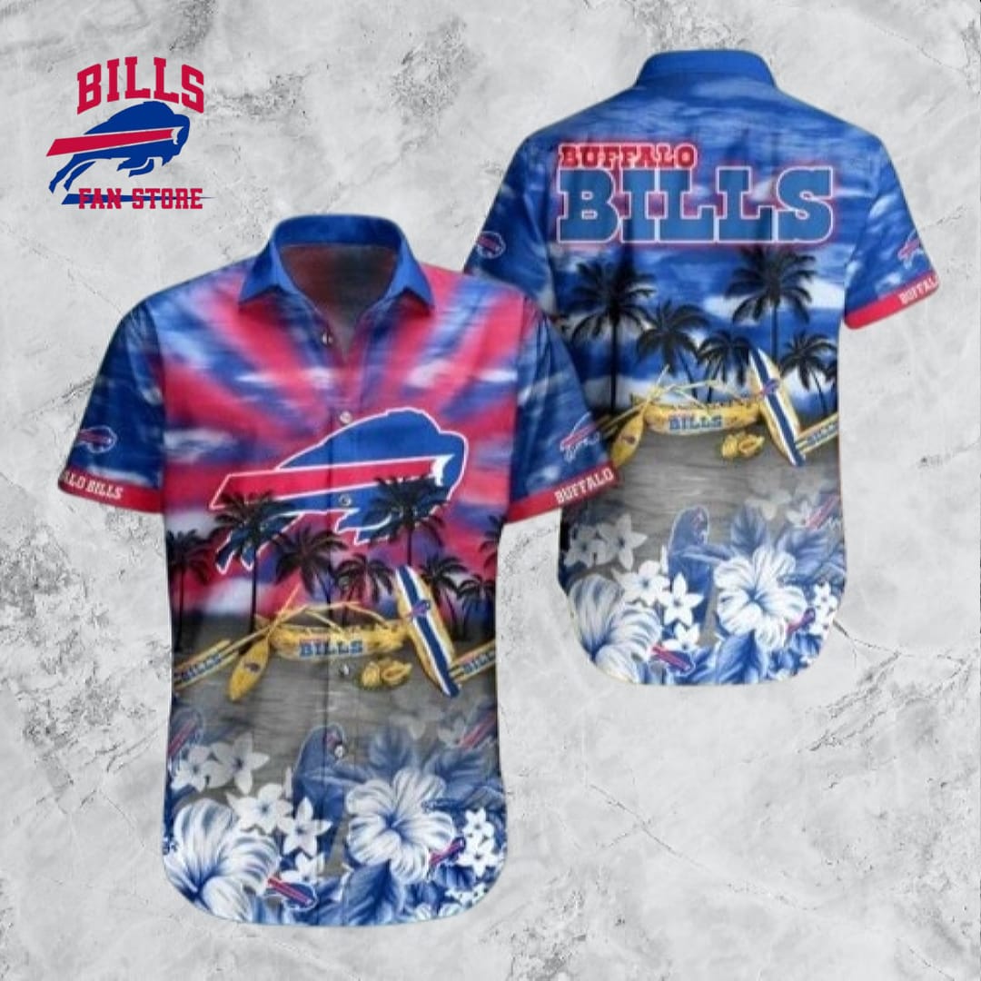 NFL Buffalo Bills Sunset Palms Hawaiian Shirt