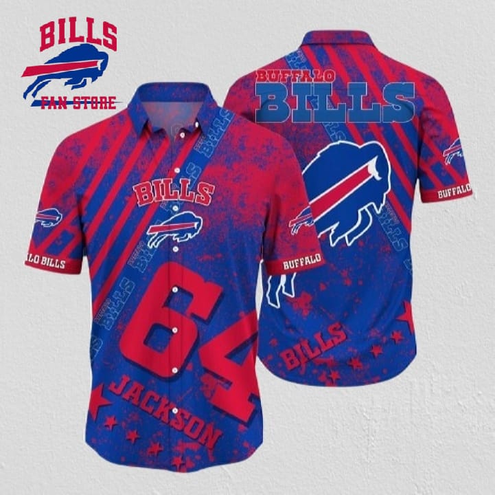 Number Hawaiian Shirt Button Up Shirt Unique Gift For Fan Buffalo Bills Aloha Shirt