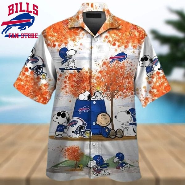 Snoopy Charlie Brown Autumn Tree Buffalo Bills Hawaiian Shirt, NFL Hawaiian Shirt