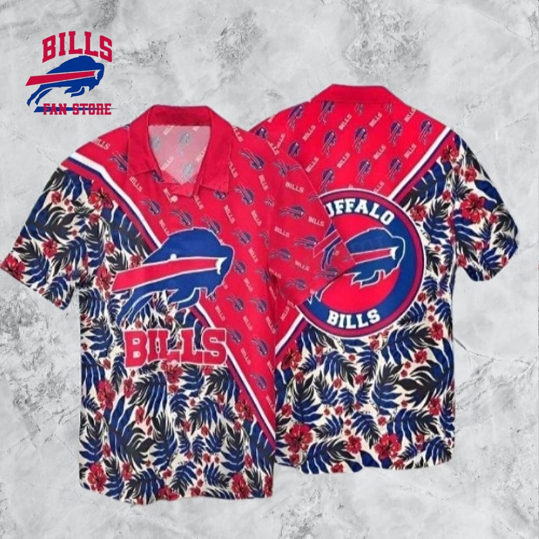 Tropical Flower Pattern NFL Buffalo Bills Hawaiian Shirt