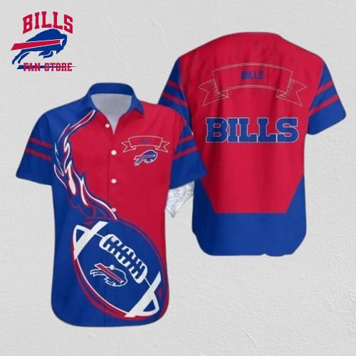 Buffalo Bills Football Flames Red And Blue Hawaiian Shirt
