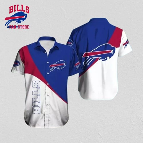 Buffalo Bills Hawaiian Shirt Diagonal Color Block