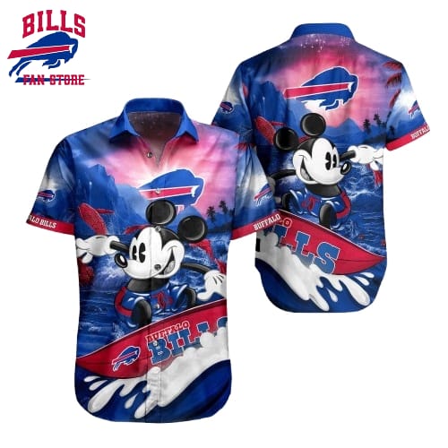 Buffalo Bills Hawaiian Shirt Mickey Blue Tropical Summer Aloha Shirt