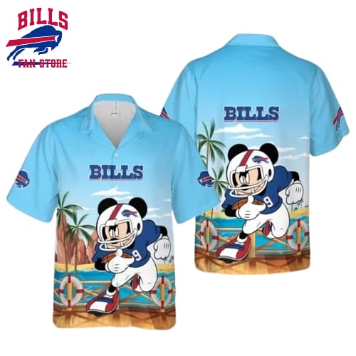 Buffalo Bills Hawaiian Shirt Mickey Football Ocean View Design