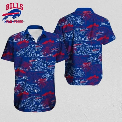 Buffalo Bills Hawaiian Shirt Ocean Wave Scenic Design