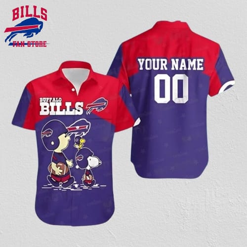 Buffalo Bills Hawaiian Shirt Peanuts Gang Red Blue