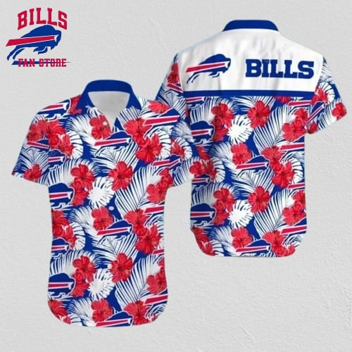 Buffalo Bills Hawaiian Shirt Red Blue Hibiscus