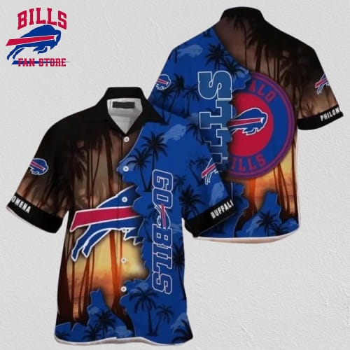 Buffalo Bills Hawaiian Shirt with Sunset Palms Design 793449