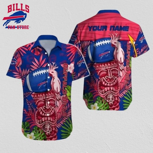 Buffalo Bills Hawaiian Shirt with Tiki Totem and Parrot Design 268550