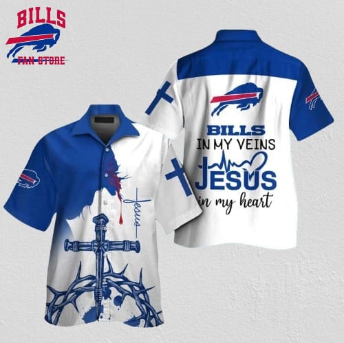 Buffalo Bills In My Veins Jesus Im My Heart Hawaiian Shirt
