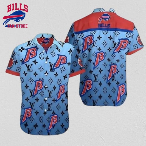 Buffalo Bills Luxury Monogram Blue Hawaiian Shirt